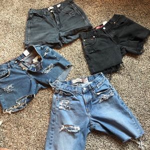 distressed jean shorts- levi, ck, & lucky brand